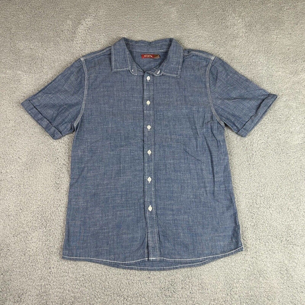 Red Camel Shirt Boys‎ XL Blue Chambray Cotton Casual Button Up Modern Preppy